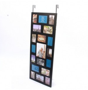 Pêle-mêle 19 photos - cadre multi photos spécial porte - noir