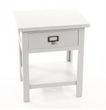 Meuble de chevet - table de nuit - gris clair - 1 tiroir + 1 étagère