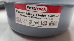 Destockage cocottes micro ondes 750 ml 0,70 €