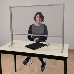 Cloison Écran de protection Plexiglass/Alu L 100 x H 71 cm