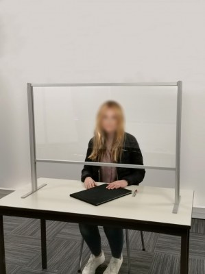 Cloison Écran de protection Plexiglass/Alu L 100 x H 71 cm