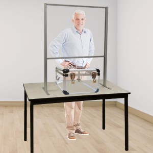 Cloison Écran de protection Plexiglass/Alu L 100 x H 110 cm
