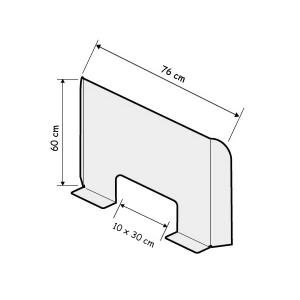 Écran de Protection Plexiglass Transparent H 60 x L 76 x P 16 cm