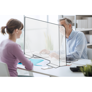 Écran Plexiglass Transparent H 95 x L 76 x P 16 cm