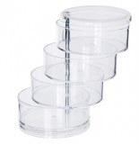 Boîte de rangement pour cosmétiques ronde - 4 compartiments