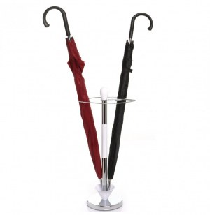 Porte parapluies chromé - support pour entrée ou accueil - blanc