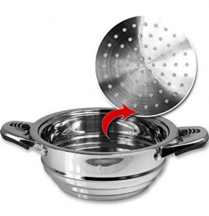 Batterie de cuisine 16 pièces en inox / disponible avec couvercle en verre ou couvercle en inox