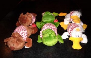 Lot de 6 peluches avec leur bébé