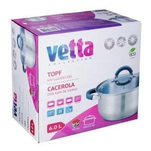 Casserole Ø24cm, 6L inox VETTA