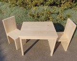 Table et chaises enfant en bois naturel