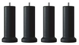 Pieds de lit Métal Noir hauteur 150mm Ø51mm avec socleØ70mm