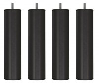 Pieds de lit Métal Noir hauteur 200mm Ø51mm