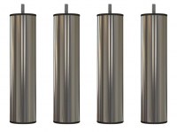 Pieds de lit Métal Couleur Inox Brossé hauteur 200mm Ø51mm