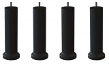 Pieds de lit Métal Noir hauteur 200mm Ø51mm avec socleØ70mm