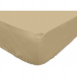 Drap housse 140 x 190 cm 100% coton - taupe - linge de lit