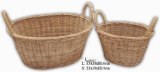 Lot de 2 CORBEILLES OAVALES en rotin