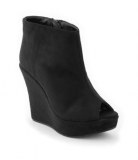 Bottines compensées bouts ouverts Noir