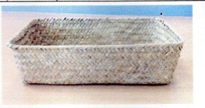 Lot de 4 corbeilles rectangulaires en bambou