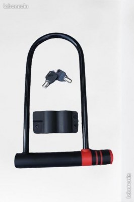 Grand Antivol U avec Fixation vélo pour vélo Scooter Moto 195x320mm