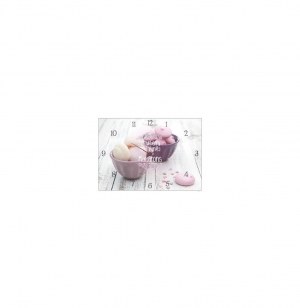 Horloge macarons violet - pendule rectangulaire - ambiance gourmande
