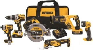 DEWALT Power Tools Set 20V MAX, 6 Tools Cordless Power Tool Combo Kit , 2 Batteries, Ch...