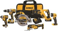 DEWALT Power Tools Set 20V MAX, 6 Tools Cordless Power Tool Combo Kit , 2 Batteries, Ch...