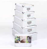 Boîtes de rangement zen - assorti de couleur - lot de 5 - accessoire