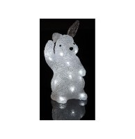 Lapin lumineux blanc 28 cm - 20 leds - décoration de no Ğl