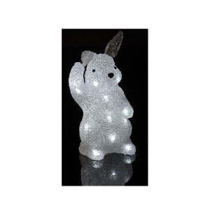 Lapin lumineux blanc 28 cm - 20 leds - décoration de no Ğl