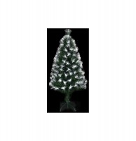 Sapin lumineux à fibres optiques et 170 ampoules led - vert - h 150 c