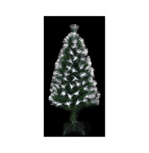 Sapin lumineux à fibres optiques et 88 ampoules led - vert - h 90 cm