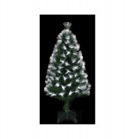 Sapin lumineux à fibres optiques et 88 ampoules led - vert - h 90 cm