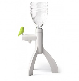 Fontaine à boisson - oiseau vert - qualy - accessoire de table