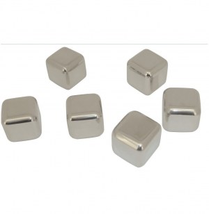 Glaçons en inox - lot de 6 - metallic ice pour rafraîchir sans dilue