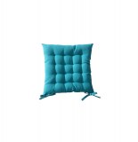Galette de chaise matelassée 40 x 40 cm - bleu turquoise