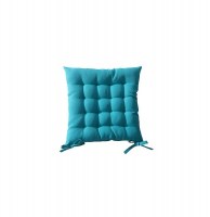 Galette de chaise matelassée 40 x 40 cm - bleu turquoise