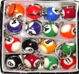 Coffrets porte-cles boules billard us numerotées