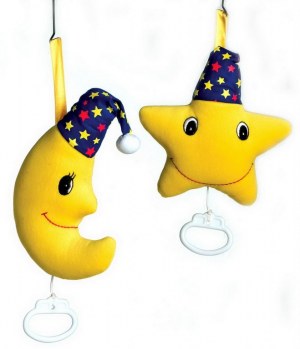 Lot de 2 Boîtes à Musique "Lune et Etoile"