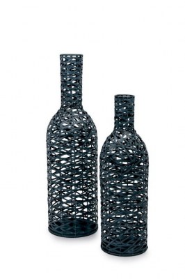 Lot de 2 Bouteilles Décoration Tressées