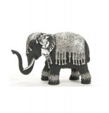 Statuette eléphant - noir et argent - objet de décoration d'intérie