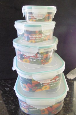 LOT DE BOITES HERMETIQUES PLASTIQUE ALIMENTAIRE SANS BPA