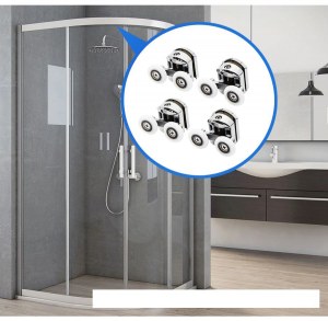 ROULEAUX POUR CABINE DE DOUCHE 8 PCS. ROUES DOUBLES CHROMÉES