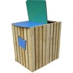 Corbeille recyclage Tri-sÃ©lectif bois