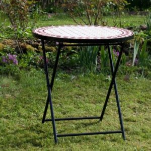 TABLE DE JARDIN PLIANTE CÉRAMIQUE