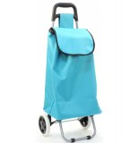 Chariot de courses uni bleu - caddie - poussette de marché