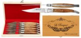 Coffret 6 couteaux de table type Laguiole – Manche bois de teck 12 cm – Lame inox 11,5...