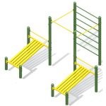 Street workout 2 barres + 2 bancs abdominaux + espalier