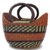 Cabas ovale en jonc de mer