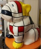 Bouledogue Résine 60 cm type Mondrian