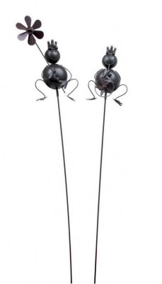 Lot de 2 Piques Métal "Grenouille"